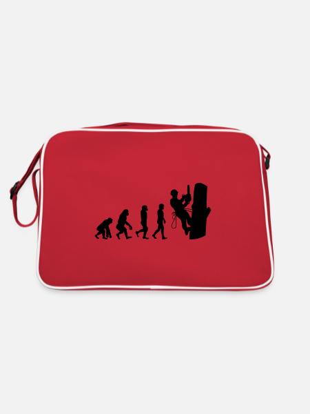 Baumpfleger Baumkletterer Kletter trimmer Evolution - Retro Tasche - Rot/Weiß - Hinten