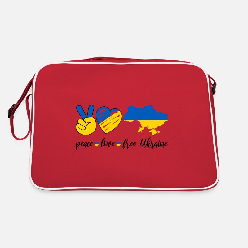 Friedensliebe Ukraine - Retro Tasche - Rot/Weiß