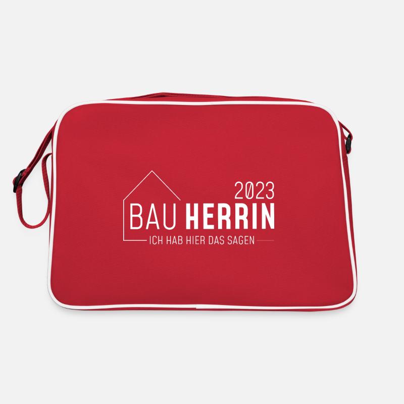 Bauherrin 2023 // Ich habe hier das sagen //hell - Retro Tasche - Rot/Weiß