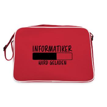 Informatiker Spruch Lustige Programmierer Geschenk - Retro Tasche - Rot/Weiß - Hinten