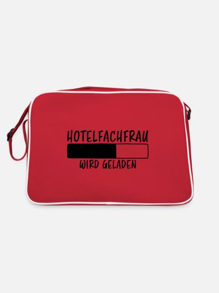 Hotelfachfrau Spruch Lustig Hotelfachfrau Geschenk - Retro Tasche - Rot/Weiß - Hinten