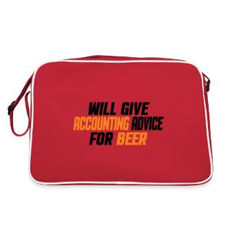 Drôle de comptable Comptabilité CPA & Amateurs de bière - Sac Retro - rouge/blanc - Dos