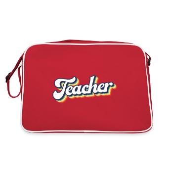 Awesome Retro Teacher's Gift - Back To School - Retro Bag - red/white - Back