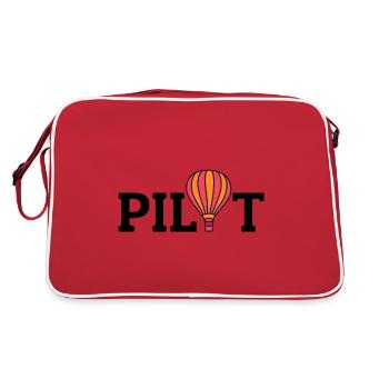 Heißluftballonfahrt Trichter Ballon Pilot Ballonfahrer - Retro Tasche - Rot/Weiß - Hinten