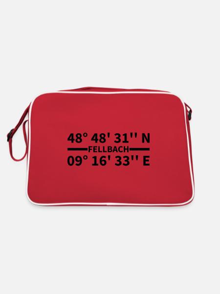 Fellbach Coordinates - Retro Bag - red/white - Back