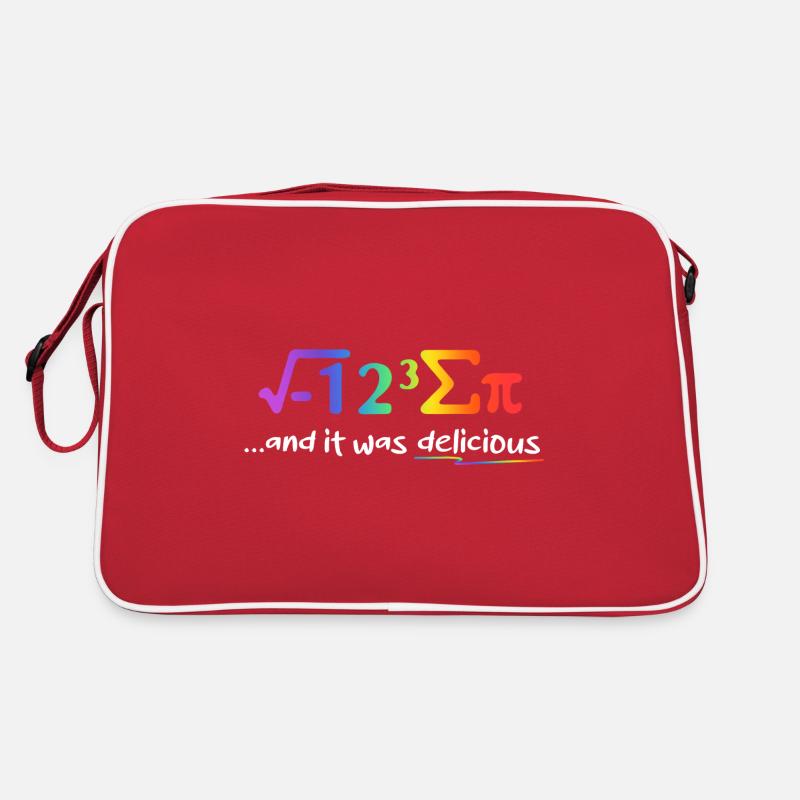 Lustige Mathelehrer-Mathematik - Retro Tasche - Rot/Weiß
