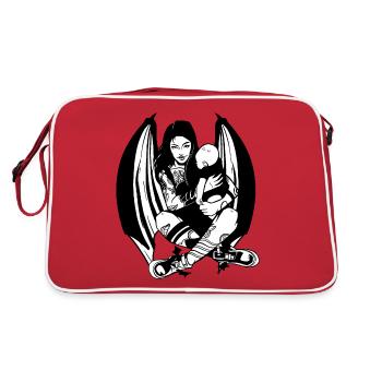 GOTH MOM EXPECTANT MOTHER GOTHIC - Retro Bag - red/white - Back