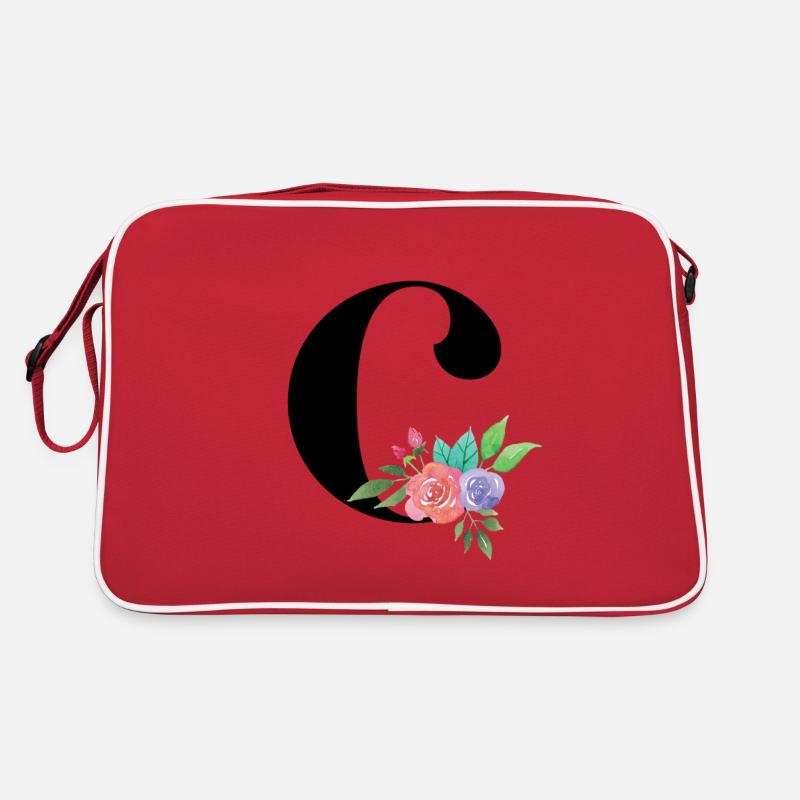 Letter C personalized gift alphabet first name Christmas Retro Bag