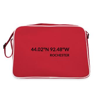 Coordonnées de Rochester, Minnesota, États-Unis - Sac Retro - rouge/blanc - Dos