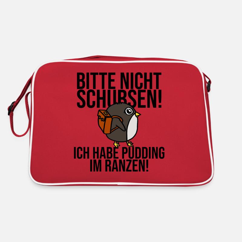 Bitte nicht schubsen ich habe Pudding Retro Tasche