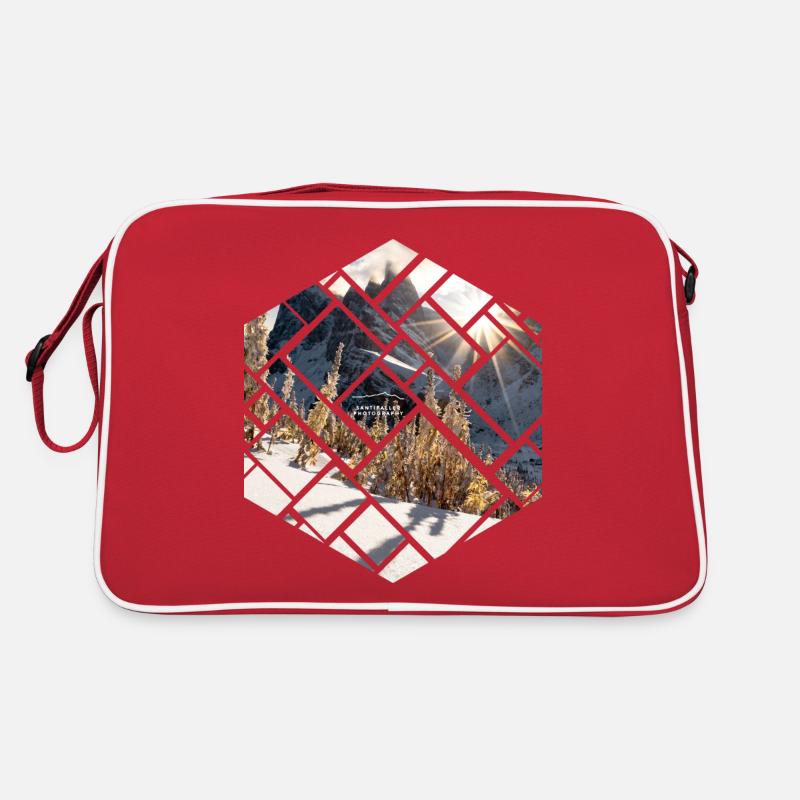 Dolomites Seceda winter landscape Retro Bag