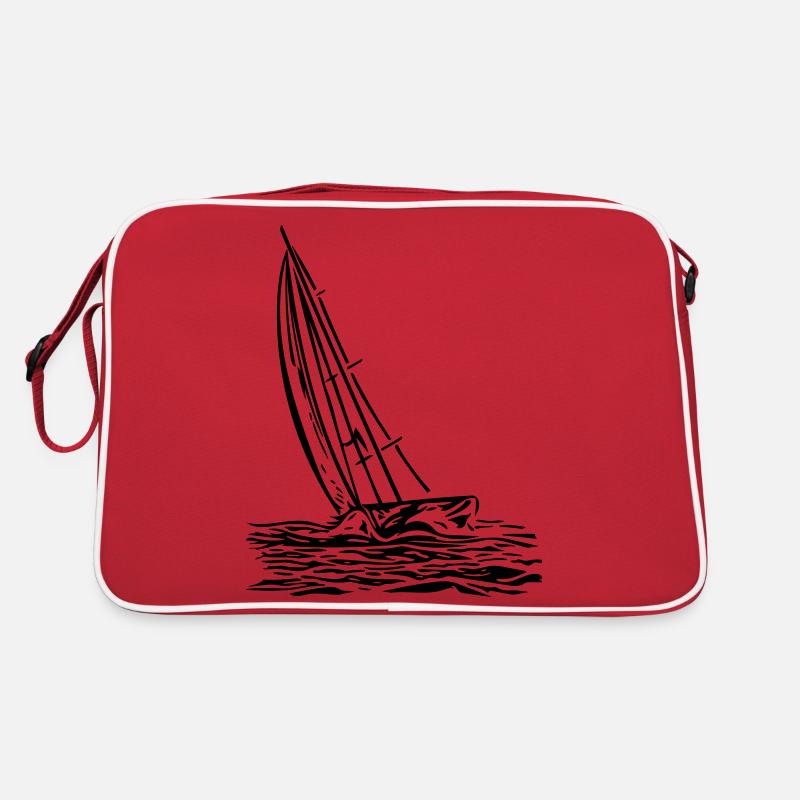 Segelboot am Wind Retro Tasche
