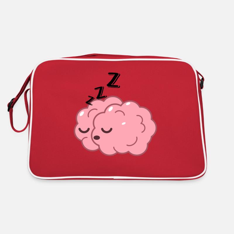 Gehirn müde - Retro Tasche - Rot/Weiß