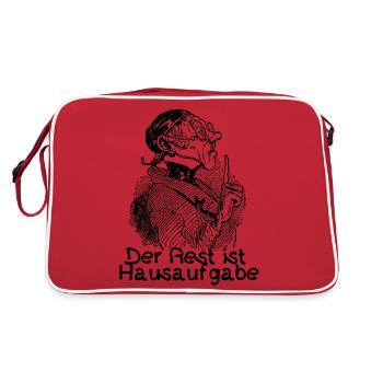 Der Rest ist Hausaufgabe | Busch Lehrer Lämpel - Retro Tasche - Rot/Weiß - Hinten