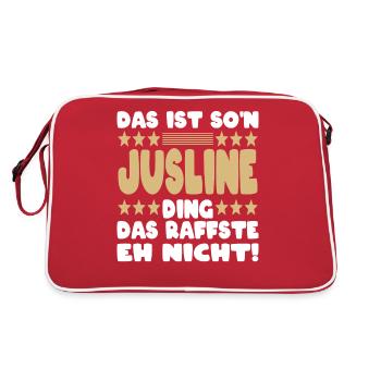 Jusline Name First Name Funny Saying Gift Idea - Retro Bag - red/white - Back