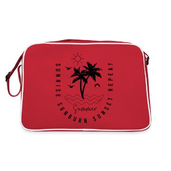 SUMMER sunrise sunburn sunset repeat - Retro Bag - red/white - Back