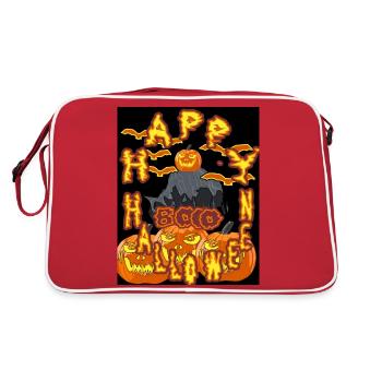 Bo, happy Halloween with Master Pumpkin - Retro Bag - red/white - Back