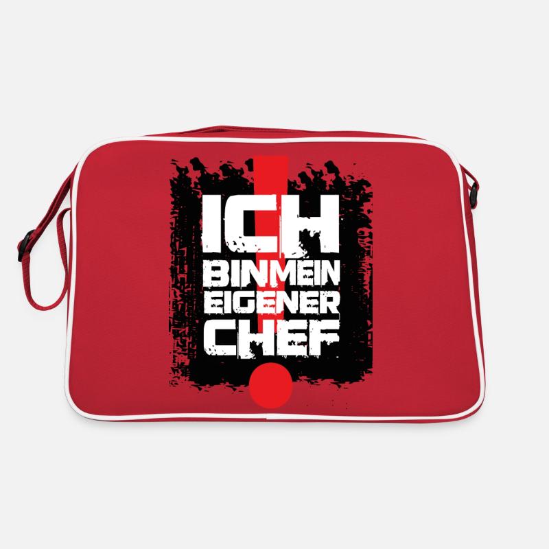 Ich bin mein eigener Chef. Selbstständig. Retro Tasche