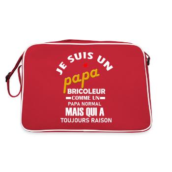Je suis un papa bricoleur - Sac Retro - rouge/blanc - Dos