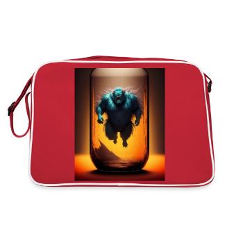 Monstre dans un bocal vide - Sac Retro - rouge/blanc - Dos