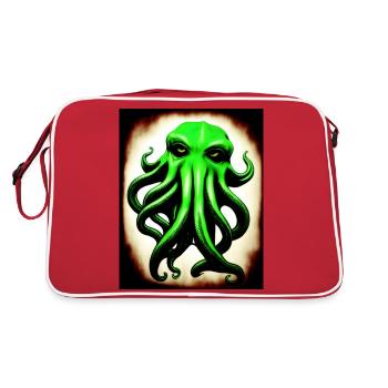 Octopus #003 - Retro Tasche - Rot/Weiß - Hinten