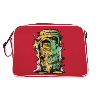 Abstract vector grafitti design , low palette - Sac Retro - rouge/blanc - Dos