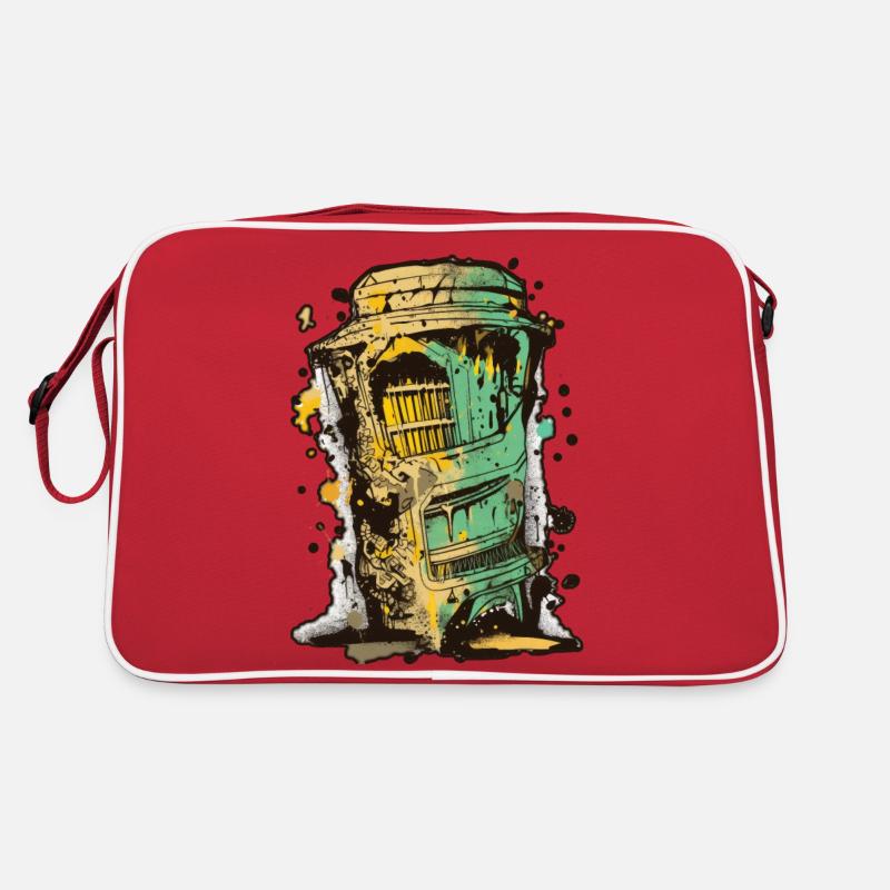 Abstraktes Vektor-Grafitti-Design, niedrige Palette Retro Tasche