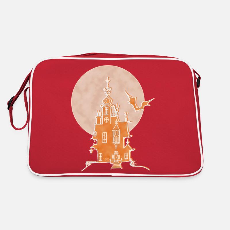 Castle, Boho Line Art Design, Series "Halloween" Retro Bag