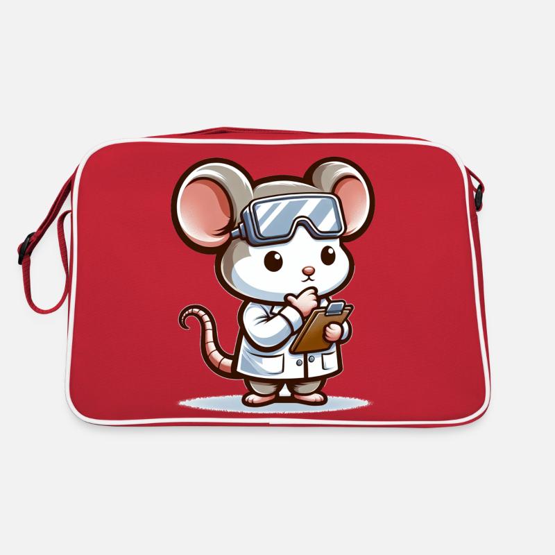Cute Mouse Scientist Retro Tasche
