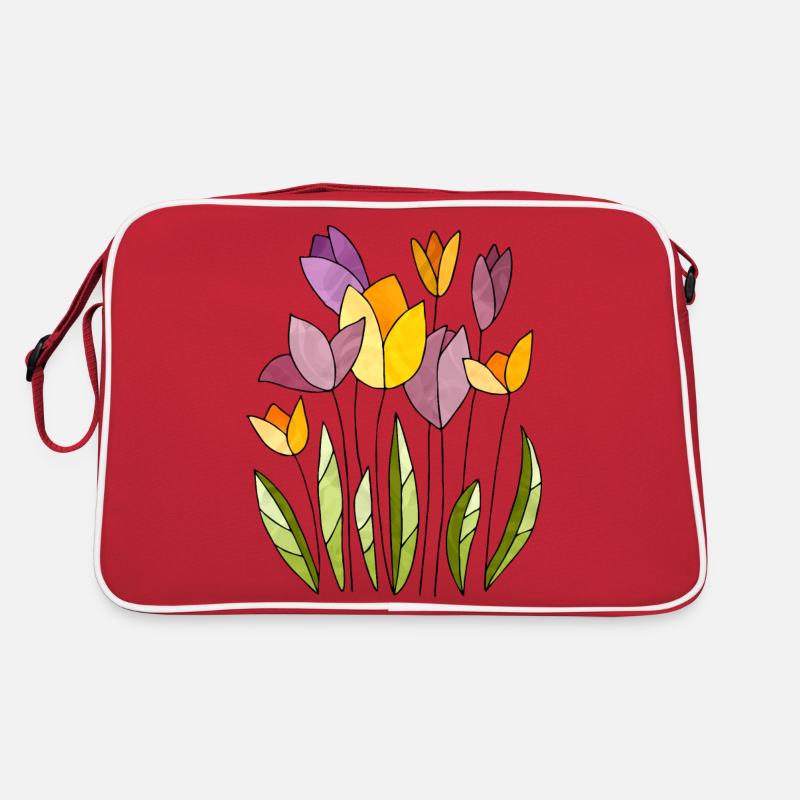 Fleur - Sac Retro - rouge/blanc