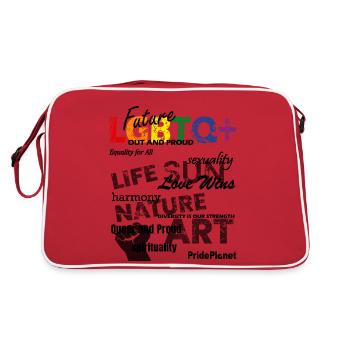 Celebrating Love & Diversity - Retro Tasche - Rot/Weiß - Hinten