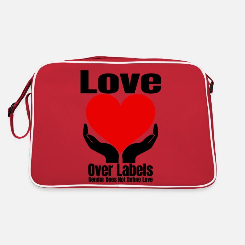 Love Over Labels - Retro Tasche - Rot/Weiß