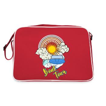 Excursion en bateau - Bateau à moteur Bateau Rainbow - Sac Retro - rouge/blanc - Dos
