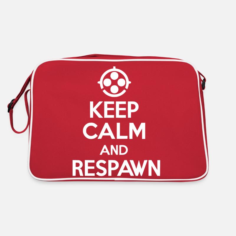 Bleib ruhig und respawne Retro Tasche