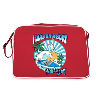 I was on a boat that day - Retro Bag - red/white - Back
