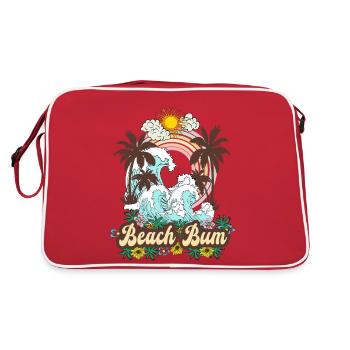 Beach Bum - Palmiers de mer Plage rétro Arc-en-ciel - Sac Retro - rouge/blanc - Dos