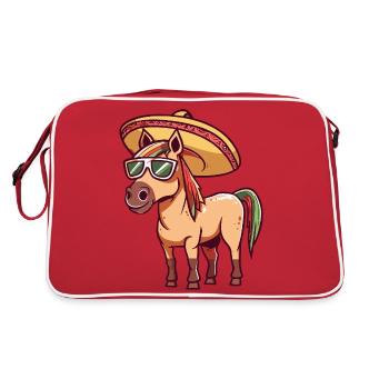 Cheval Drôle Sombrero - Sac Retro - rouge/blanc - Dos