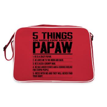 5 Dinge, die du über My Papaw wissen solltest - Opa - Retro Tasche - Rot/Weiß - Hinten
