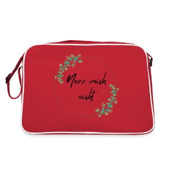 Nerv mich nicht - Retro Tasche - Rot/Weiß - Hinten