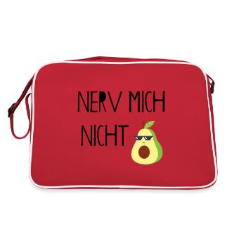 Nerv mich nicht - Retro Tasche - Rot/Weiß - Hinten