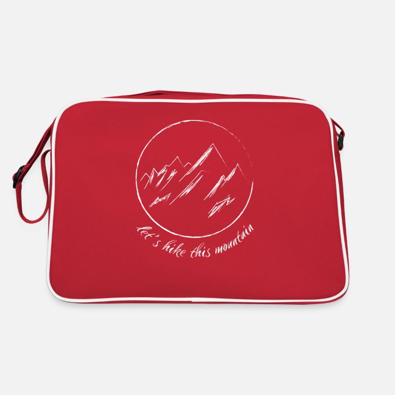 Berg / let's hike this mountain - Retro Tasche - Rot/Weiß