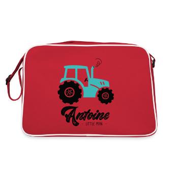 Antoine first name antoine with tractor - Retro Bag - red/white - Back