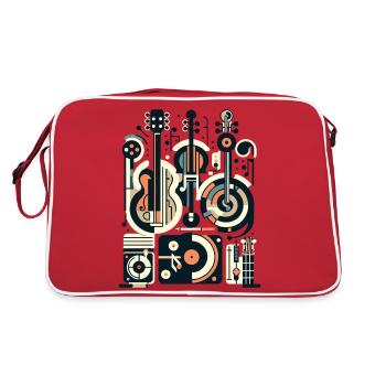 Musical Instruments Minimalist Art - Retro Bag - red/white - Back