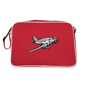 Avion Douglas DC-3 Skytruck Skytrain C-47 - Sac Retro - rouge/blanc - Dos