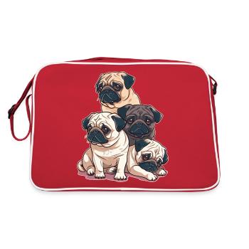 Pug Stack - Retro Bag - red/white - Back