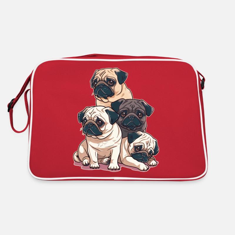 Mops Stapel Retro Tasche