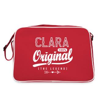 Cadeau CLARA t-shirt personnalisė prėnom clara - Sac Retro - rouge/blanc - Dos