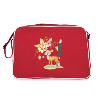 1st birthday, first, one, birthday, forest animals - Retro Bag - red/white - Back