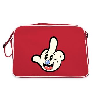 Middle finger cartoon sarcasm sarcastic - Retro Bag - red/white - Back