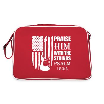 Praise him with the strings of Christian church music - Retro Bag - red/white - Back